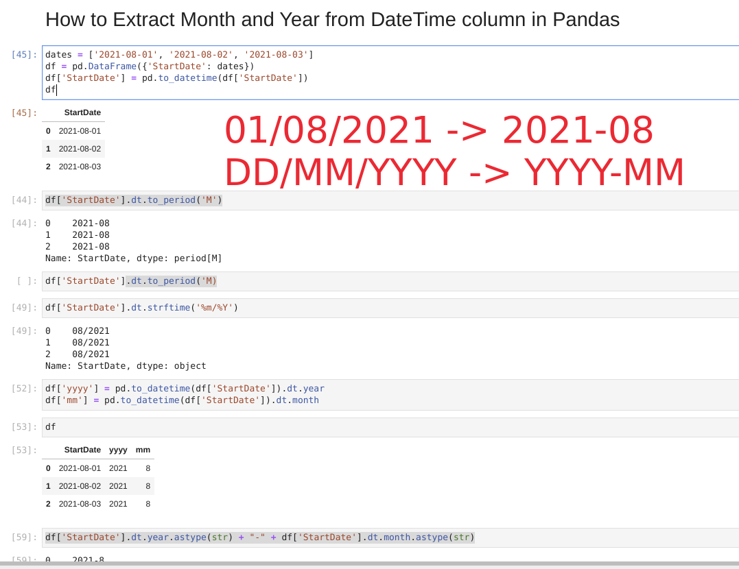 Convert Month Column To Datetime Pandas