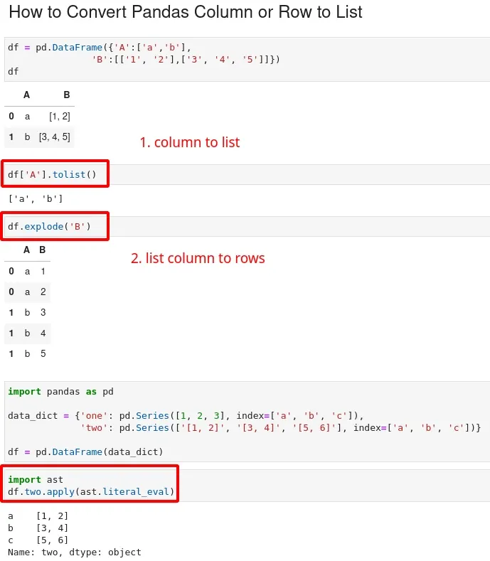 how-to-convert-pandas-column-or-row-to-list